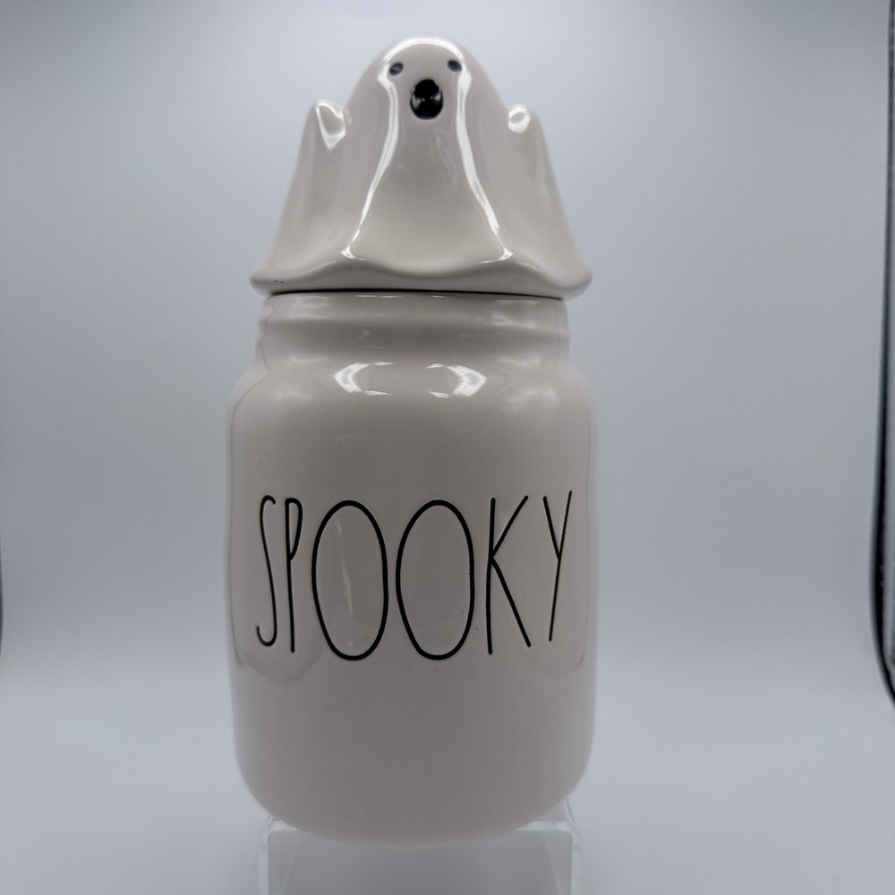 Rae Dunn SPOOKY Canister With Ghost Lid by Magenta Halloween Decor Farmhouse